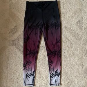 Sweaty Betty Women's Bamboo Design Purple Black Activewear Leggings Size S